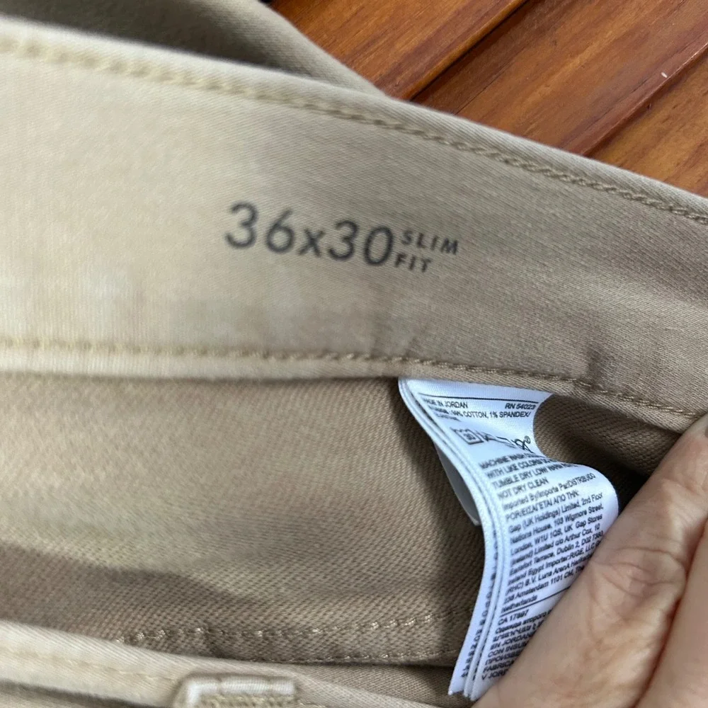 Banana‎ Republic Traveler Pants Mens 36/30 Khaki Tan Slim Straight Chino Jeans